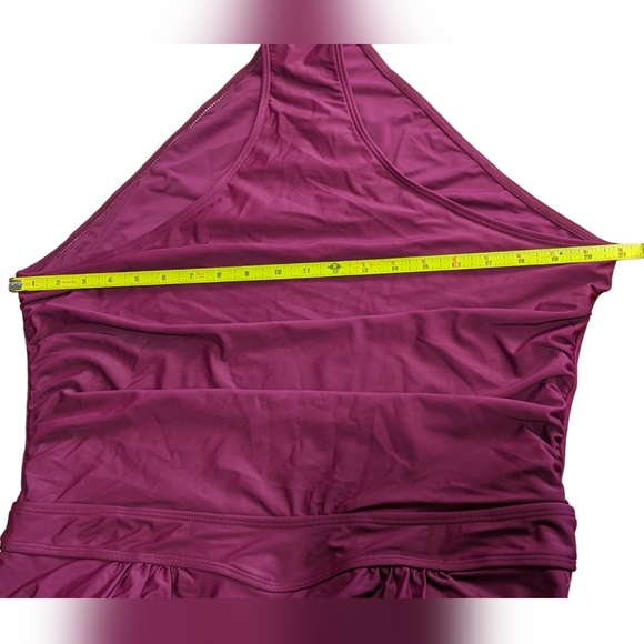 Burgundy Maroon Frill Sleeve One Piece Plus Size 20W NWT - Picture 4 of 8